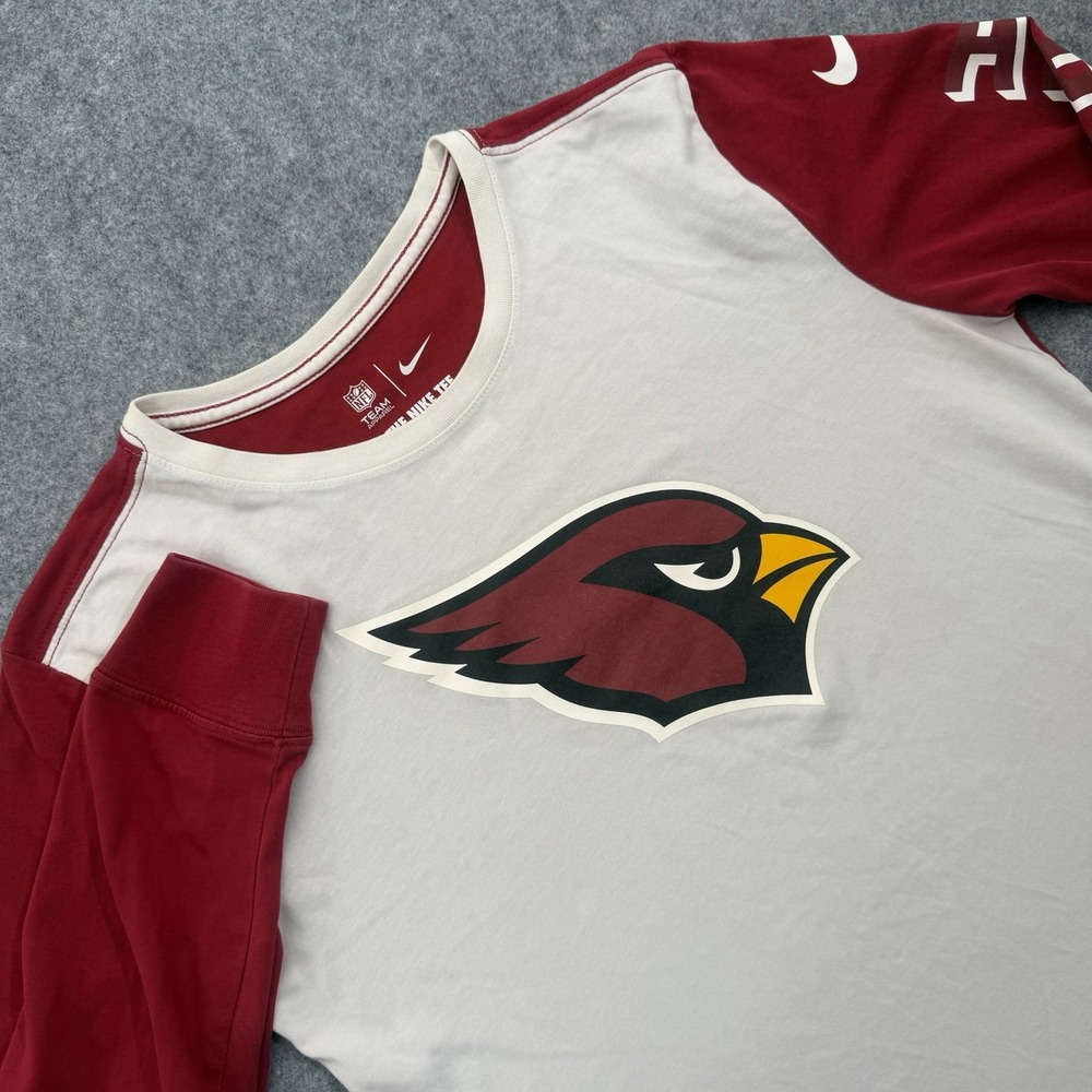 Nike Arizona Cardinals Dri-Fit S Team Apparel Red White Long Sleeve T Shirt NFL